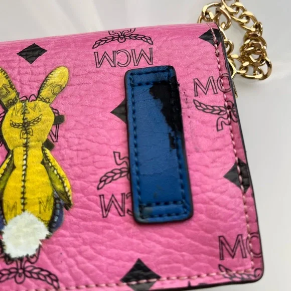 MCM PINK RABBIT WALLET ON CHAIN/ BELT BAG - Picture 10 of 12